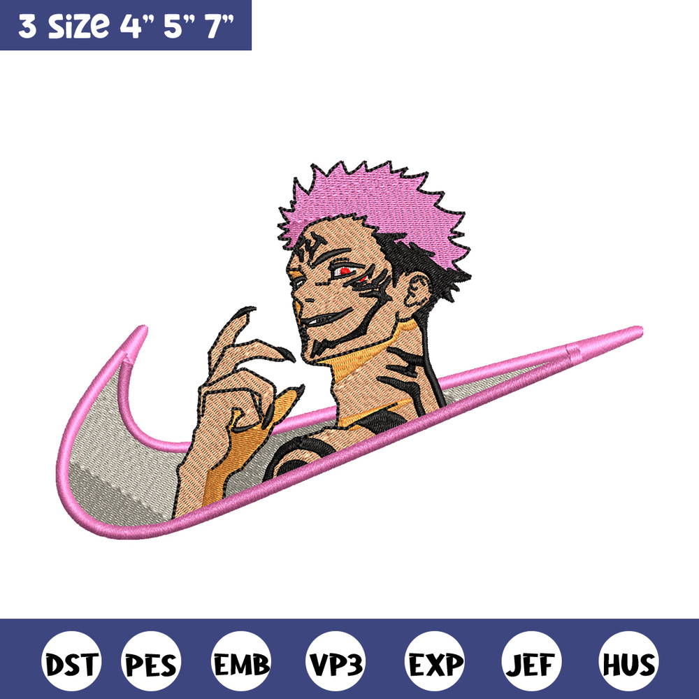Sukuna smile Nike embroidery design, Jujutsu kaisen embroidery, Nike design, anime design, logo shirt, Digital download.jpg