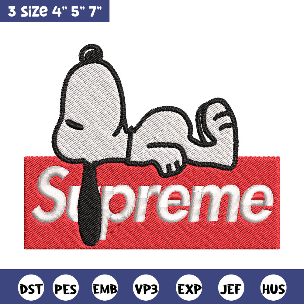 Supreme snoopy dog Embroidery design, supreme snoopy dog Embroidery, cartoon design, Embroidery File, Digital download..jpg
