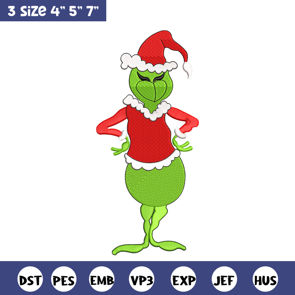 The Grinch embroidery design, Chrismas embroidery, Embroidery file, Embroidery shirt, Emb design, Digital download.jpg