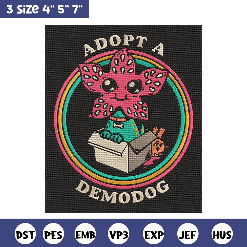 Adpot a demodog Embroidery Design, Demodog Embroidery, Embroidery File, Anime Embroidery, Anime shirt, Digital download.jpg