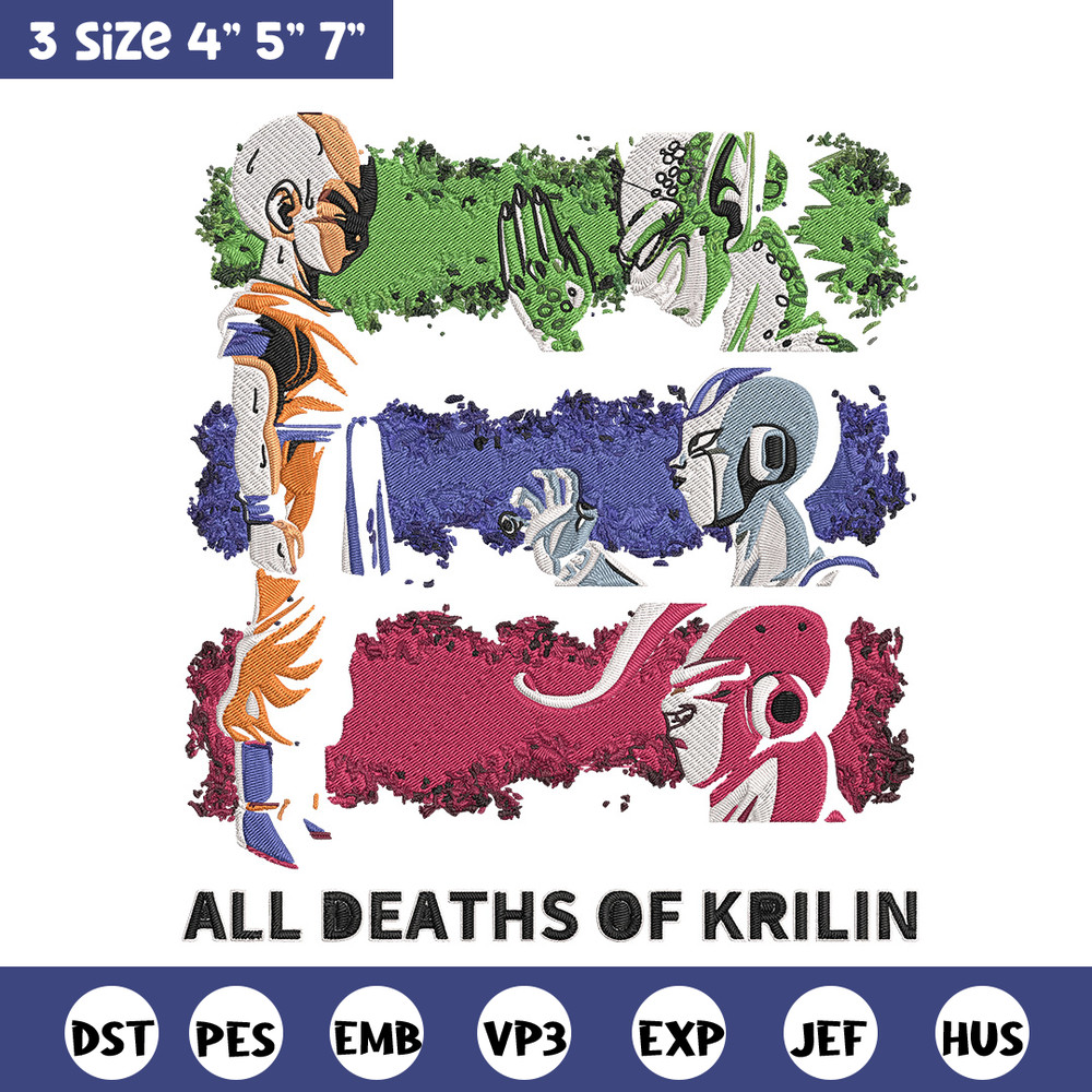 All deaths of krilin Embroidery Design, Dragonball Embroidery, Embroidery File, Anime Embroidery, Digital download.jpg
