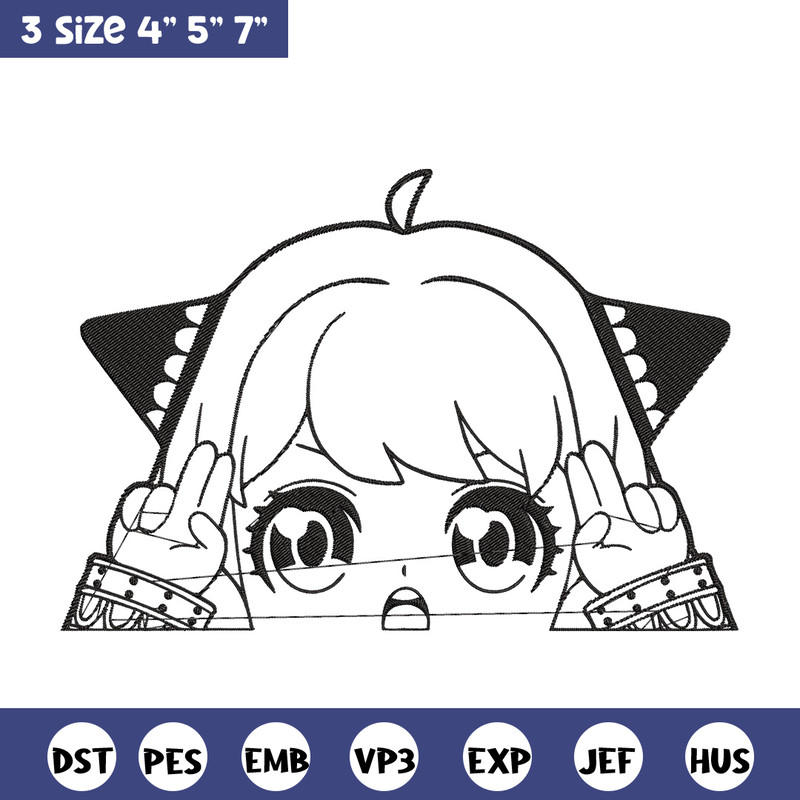 Anya cute Embroidery Design, Spy x family Embroidery, Embroidery File, Anime Embroidery, Anime shirt, Digital download.jpg