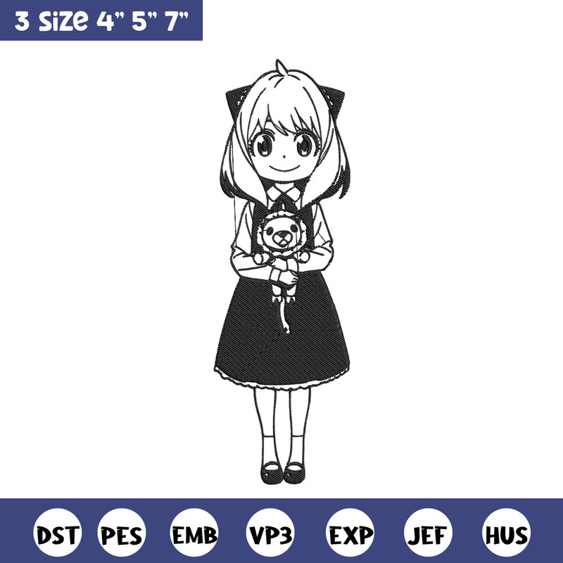 Anya Forger Embroidery Design, Spy x family Embroidery, Embroidery File, Anime Embroidery, Anime shirt,Digital download.jpg