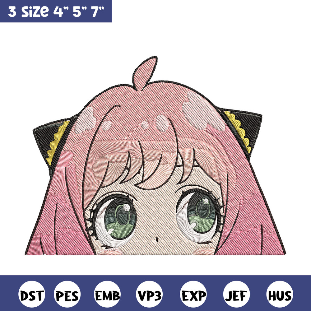 Anya Peek Embroidery Design, Spy x family Embroidery, Embroidery File, Anime Embroidery, Anime shirt, Digital download..jpg