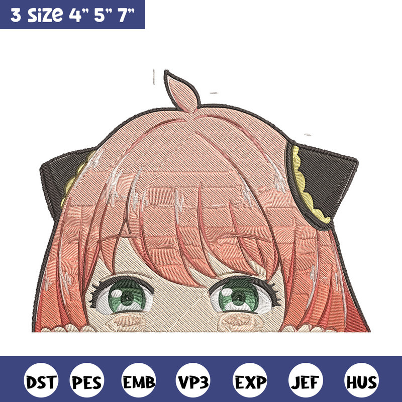 Anya Peek Embroidery Design, Spy x family Embroidery, Embroidery File, Anime Embroidery, Anime shirt, Digital download.jpg
