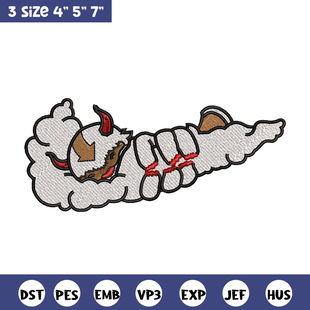 Appa x Nike embroidery design, avatar cartoon embroidery, nike design, Logo shirt, cartoon shirt, digital download.jpg