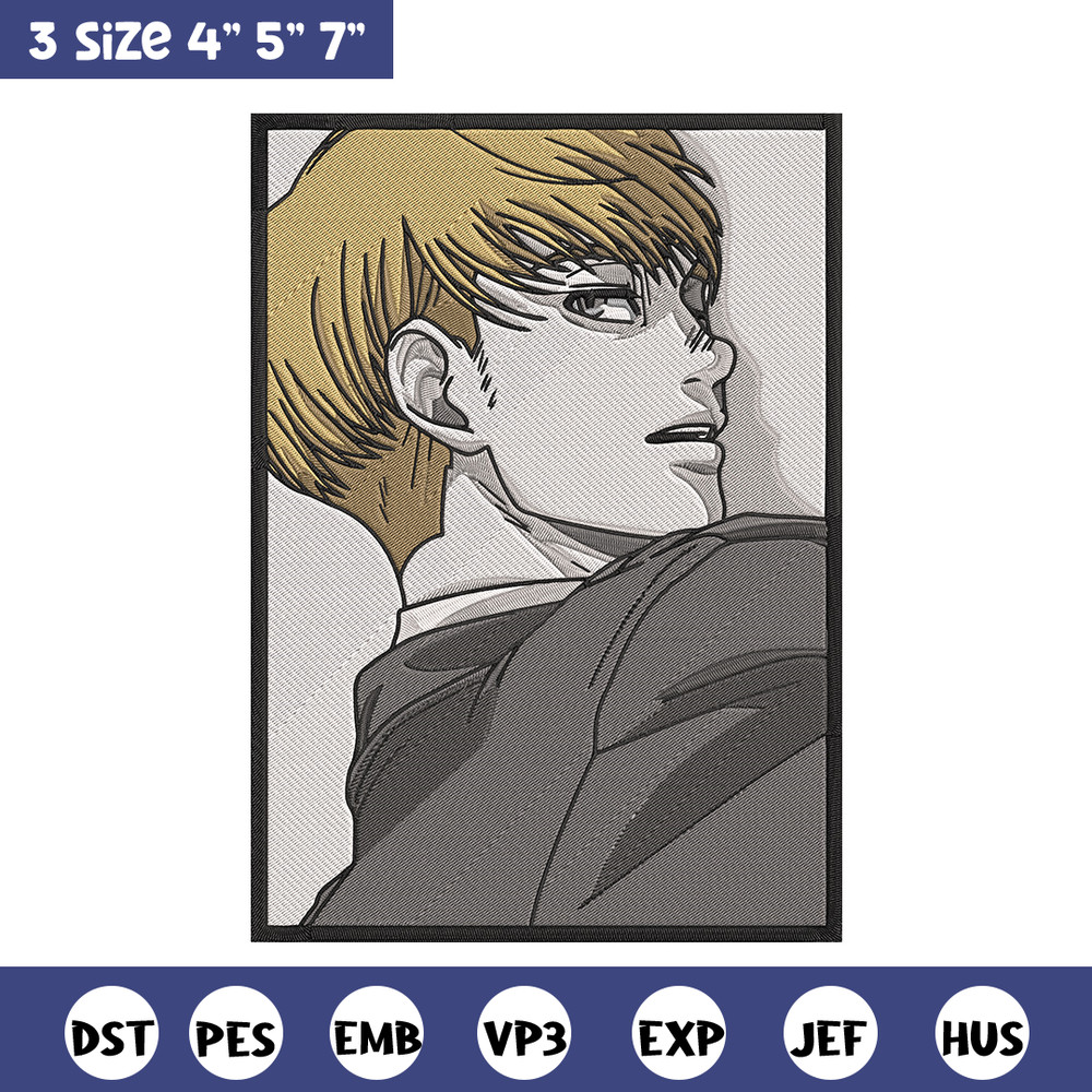 Armin Arlert Embroidery Design, Aot Embroidery, Embroidery File, Anime Embroidery, Anime shirt, Digital download.jpg