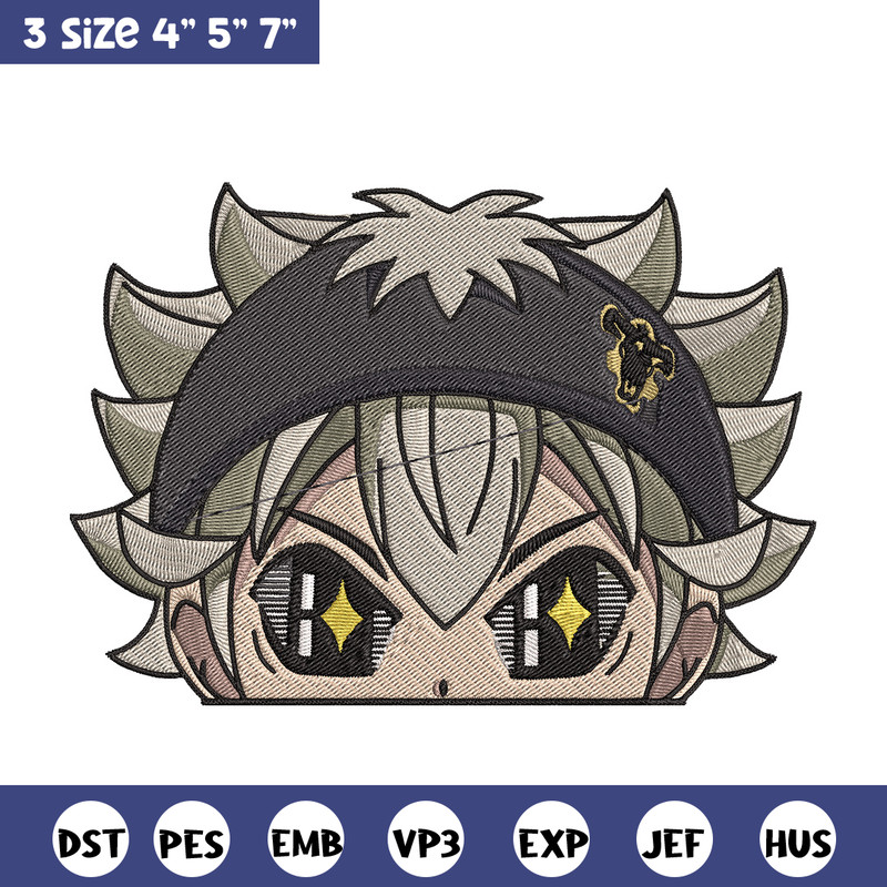 Asta Peeker Embroidery Design, Black clover Embroidery, Embroidery File, Anime Embroidery, Anime shirt,Digital download..jpg