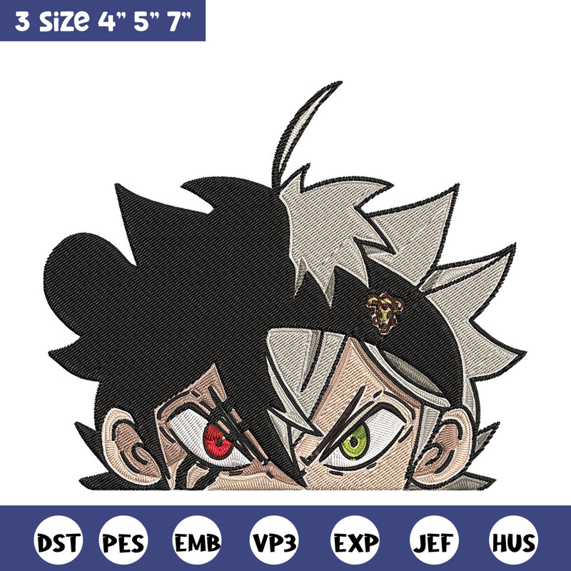 Asta Peeker Embroidery Design, Black clover Embroidery, Embroidery File, Anime Embroidery, Anime shirt,Digital download.jpg