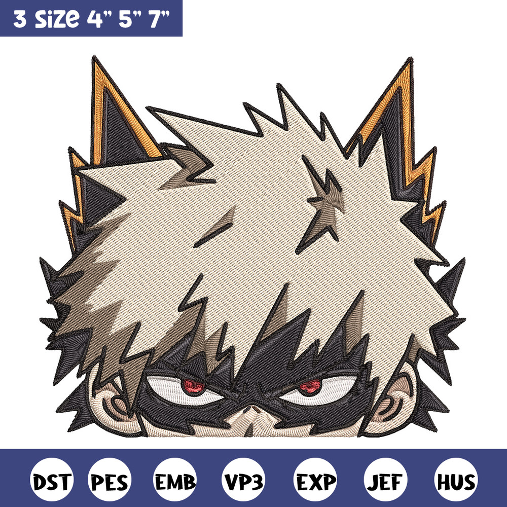 Bakugo Peeker Embroidery Design, Mha Embroidery, Embroidery File, Anime Embroidery, Anime shirt, Digital download.jpg