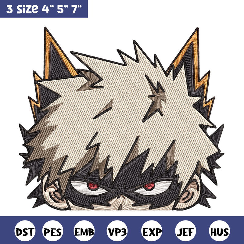 Bakugo Peeker Embroidery Design, Mha Embroidery, Embroidery File, Anime Embroidery, Anime shirt, Digital download.jpg
