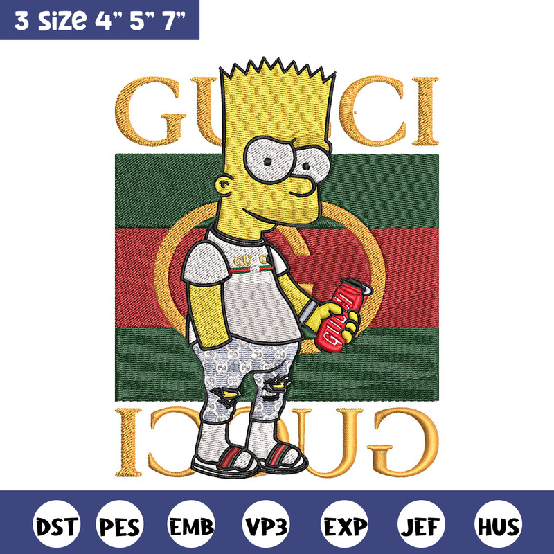 Bart gucci Embroidery Design, Gucci Embroidery, Embroidery File, Logo shirt, Sport Embroidery, Digital download.jpg