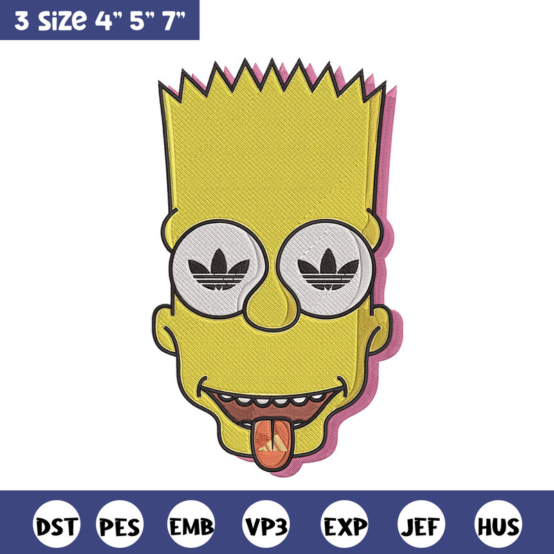 Bart x adidas Embroidery Design, Simpson Embroidery, Embroidery File, Adidas Embroidery, Anime shirt, Digital download.jpg