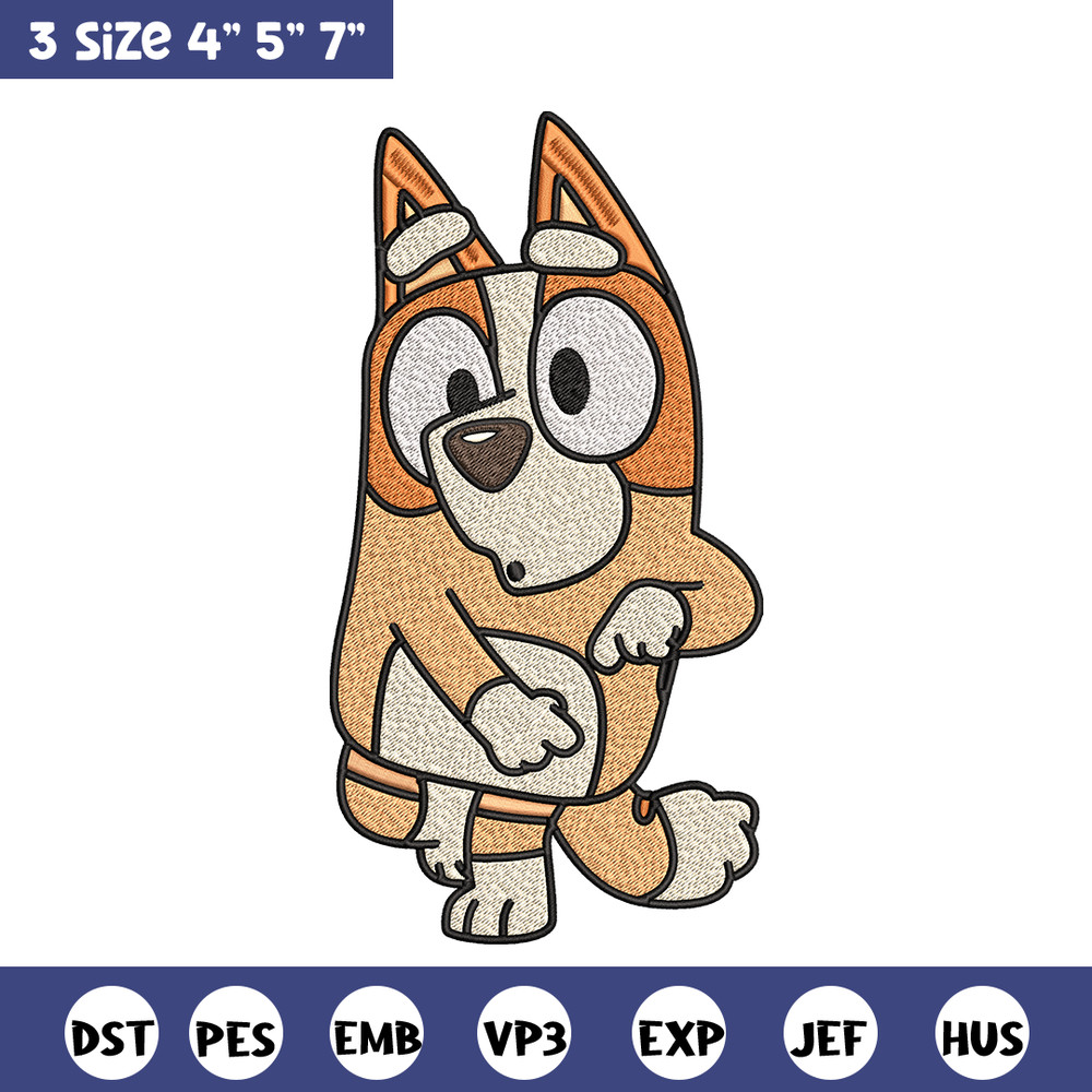Bingo Heeler Embroidery, Bluey cartoon Embroidery, Embroidery File, cartoon design, cartoon shirt, Digital download..jpg