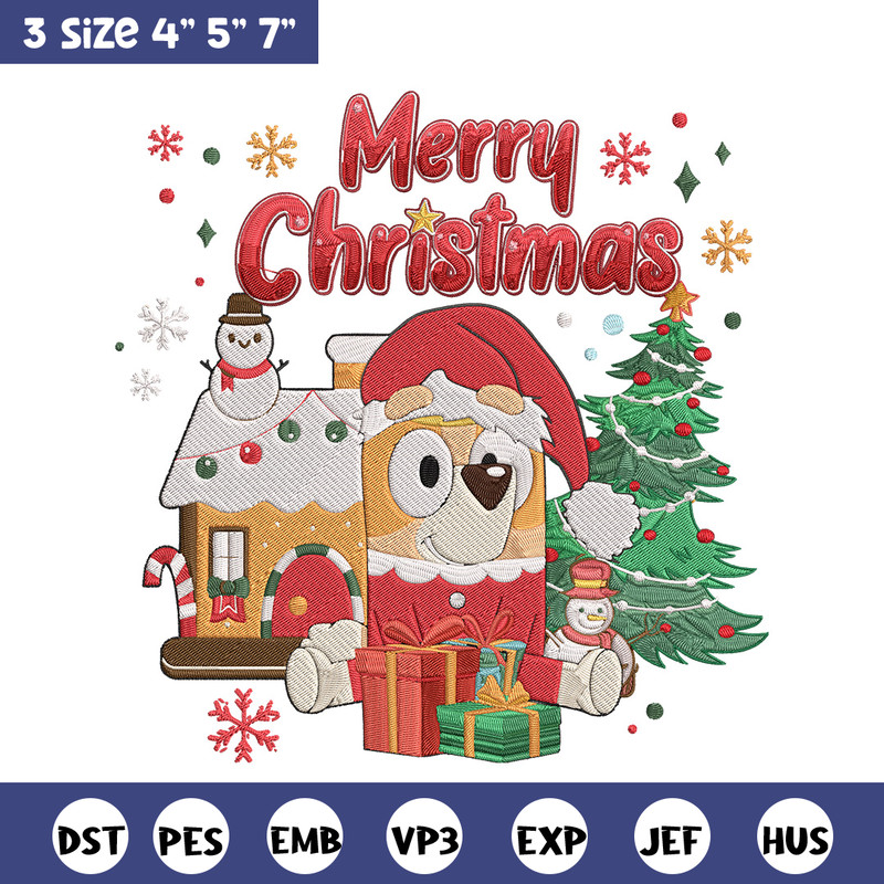 Bingo merry chrismas Embroidery Design,Bluey Embroidery, Embroidery File, Chrismas Embroidery, Digital download.jpg