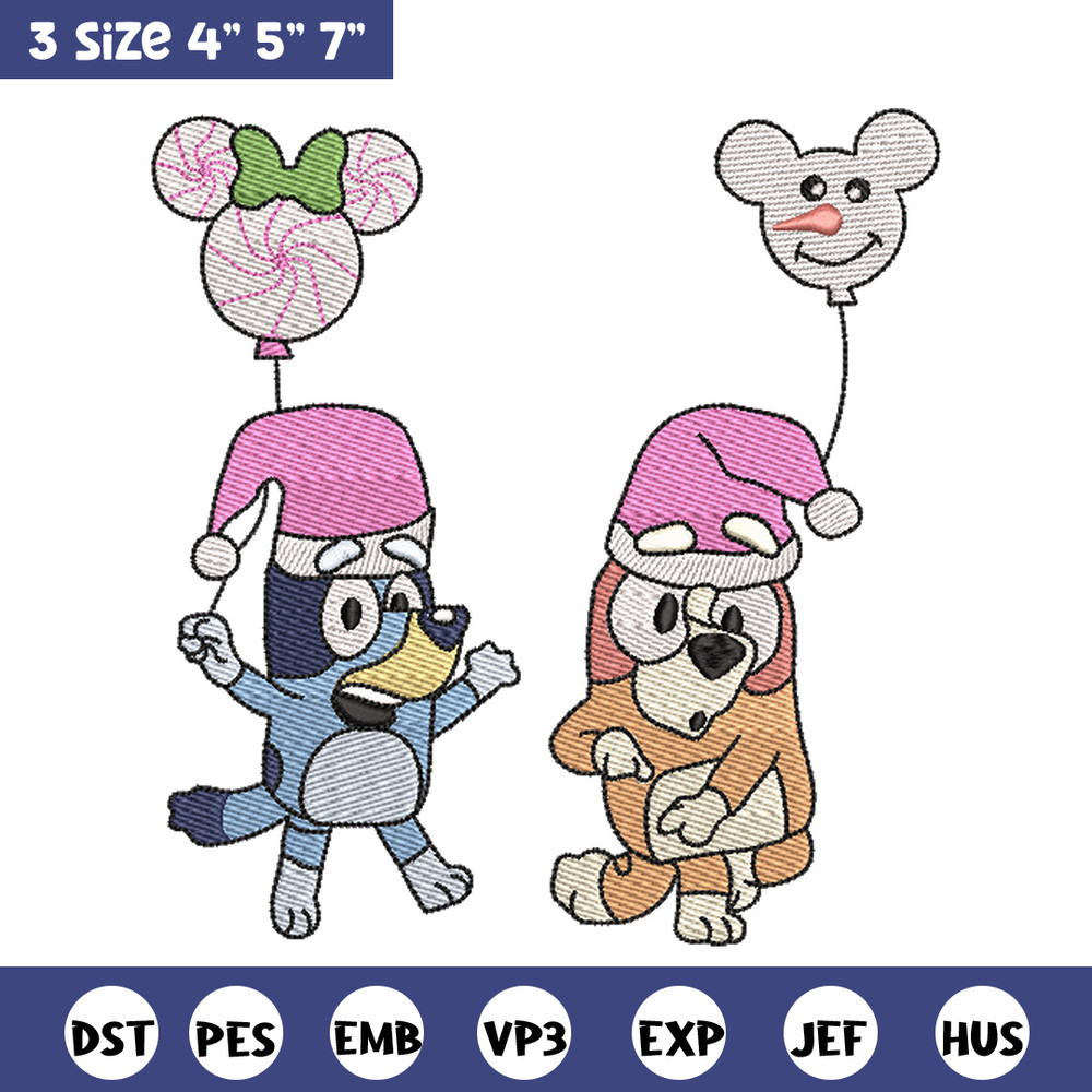Bluey chrismas embroidery design, Bluey embroidery, Chrismas design, Embroidery file, Embroidery shirt, Digital download.jpg