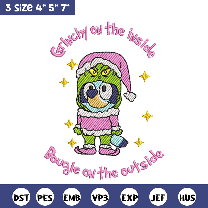 Bluey grinchy embroidery design, Bluey embroidery, Chrismas design, Embroidery file, Embroidery shirt,Digital download.jpg