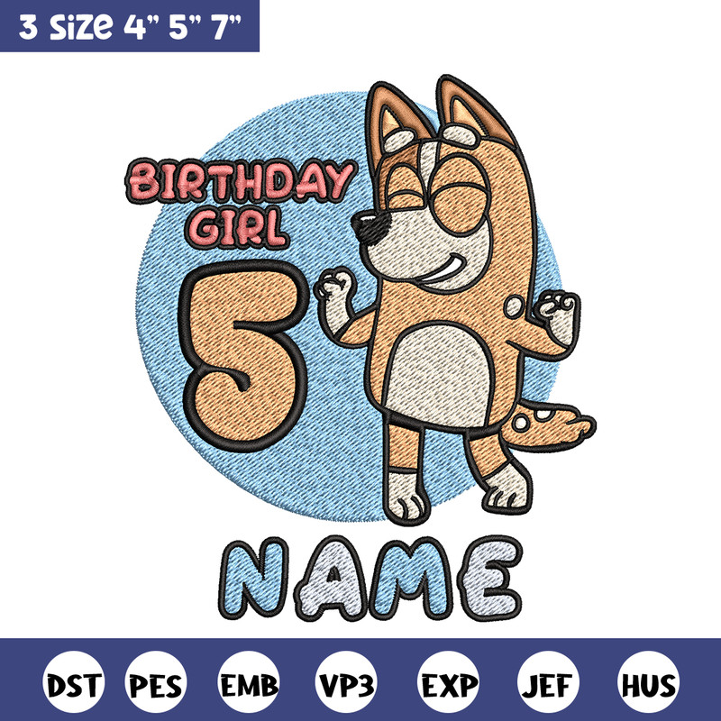 Bluey Mom Birthday Girl Embroidery, Bluey Embroidery, Embroidery File, cartoon shirt, cartoon design, Digital download..jpg