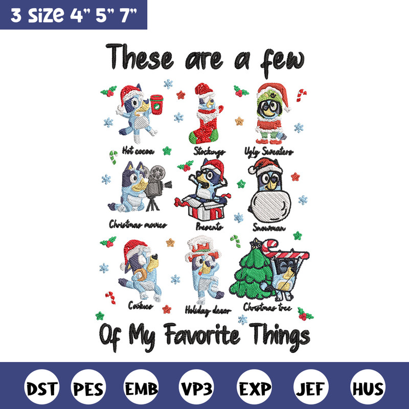 Bluey sticker Embroidery Design, Bluey Embroidery, Embroidery File, Chrismas Embroidery, Anime shirt, Digital download.jpg