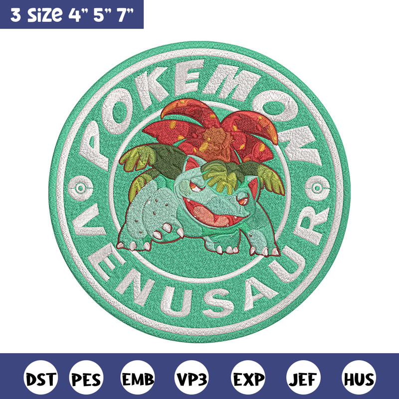 Bulbasaur poster Embroidery Design, Pokemon Embroidery, Embroidery File, Anime Embroidery, Anime shirt, Digital download.jpg