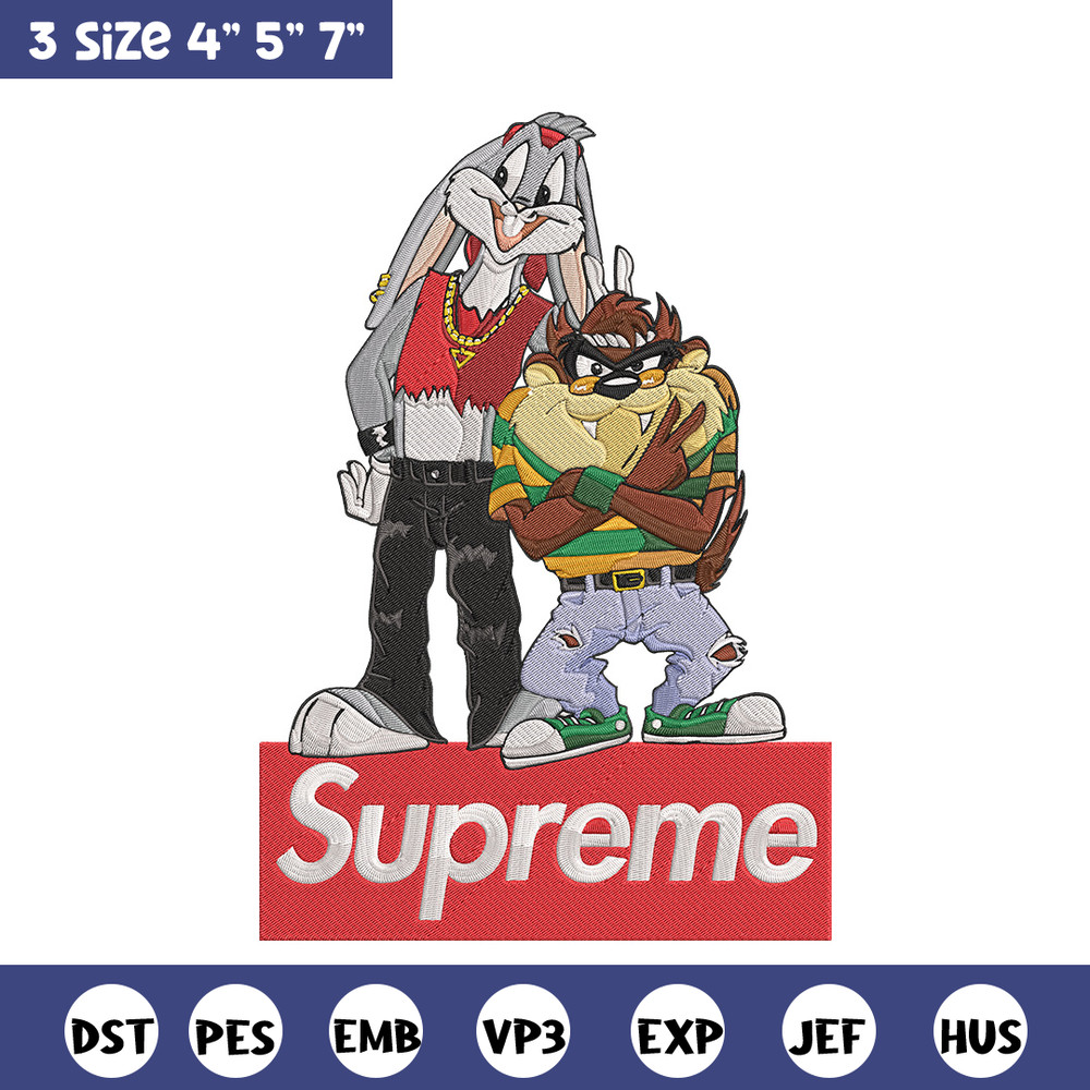 Bunny Taz Embroidery Design, Bunny Taz Embroidery, Embroidery File, Anime Embroidery, Supreme shirt, Digital download.jpg