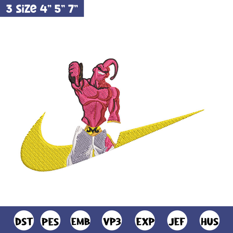 Buu x nike Embroidery Design, Dragonball Embroidery, Embroidery File, Nike Embroidery, Anime shirt, Digital download.jpg
