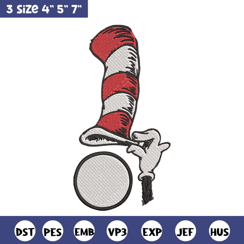 Cat In The Hat Embroidery Design, Cat In The Hat Embroidery, Embroidery File, logo shirt, Digital download.jpg