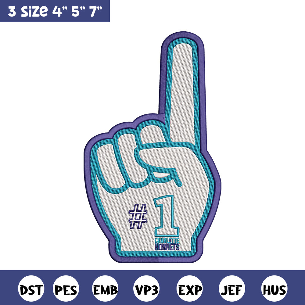 Charlotte Hornets NO 1 embroidery design, NBA embroidery, Sport embroidery, Embroidery design, Logo sport embroidery.jpg