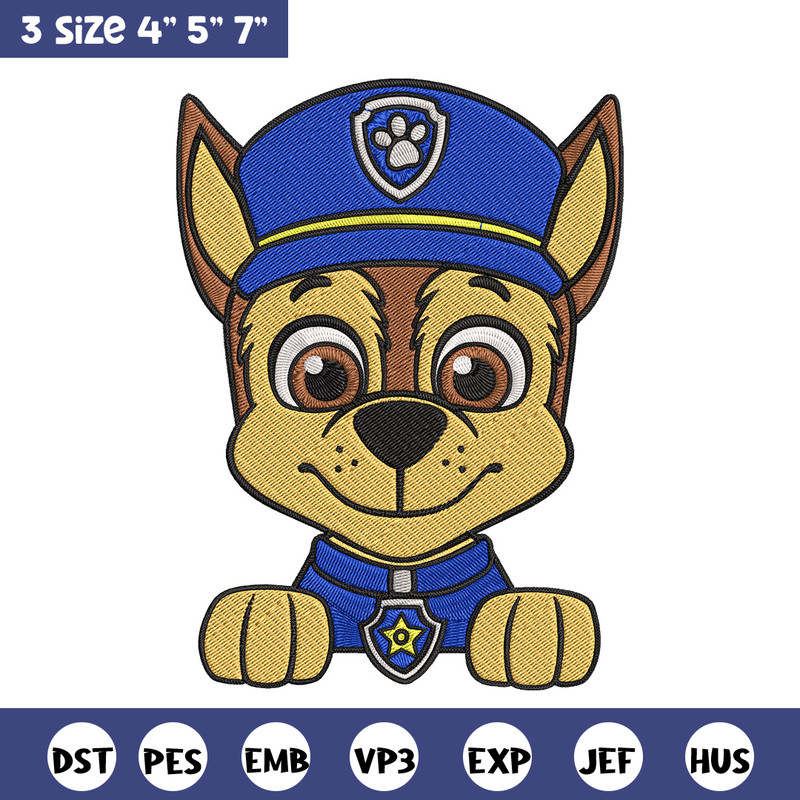 Chase Embroidery Design, Paw Patrol Embroidery, Embroidery File, Anime Embroidery, Anime shirt, Digital download.jpg