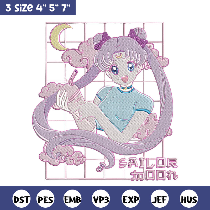 Chibi moon Embroidery Design, Sailor moon Embroidery, Embroidery File, Anime Embroidery, Anime shirt, Digital download.jpg