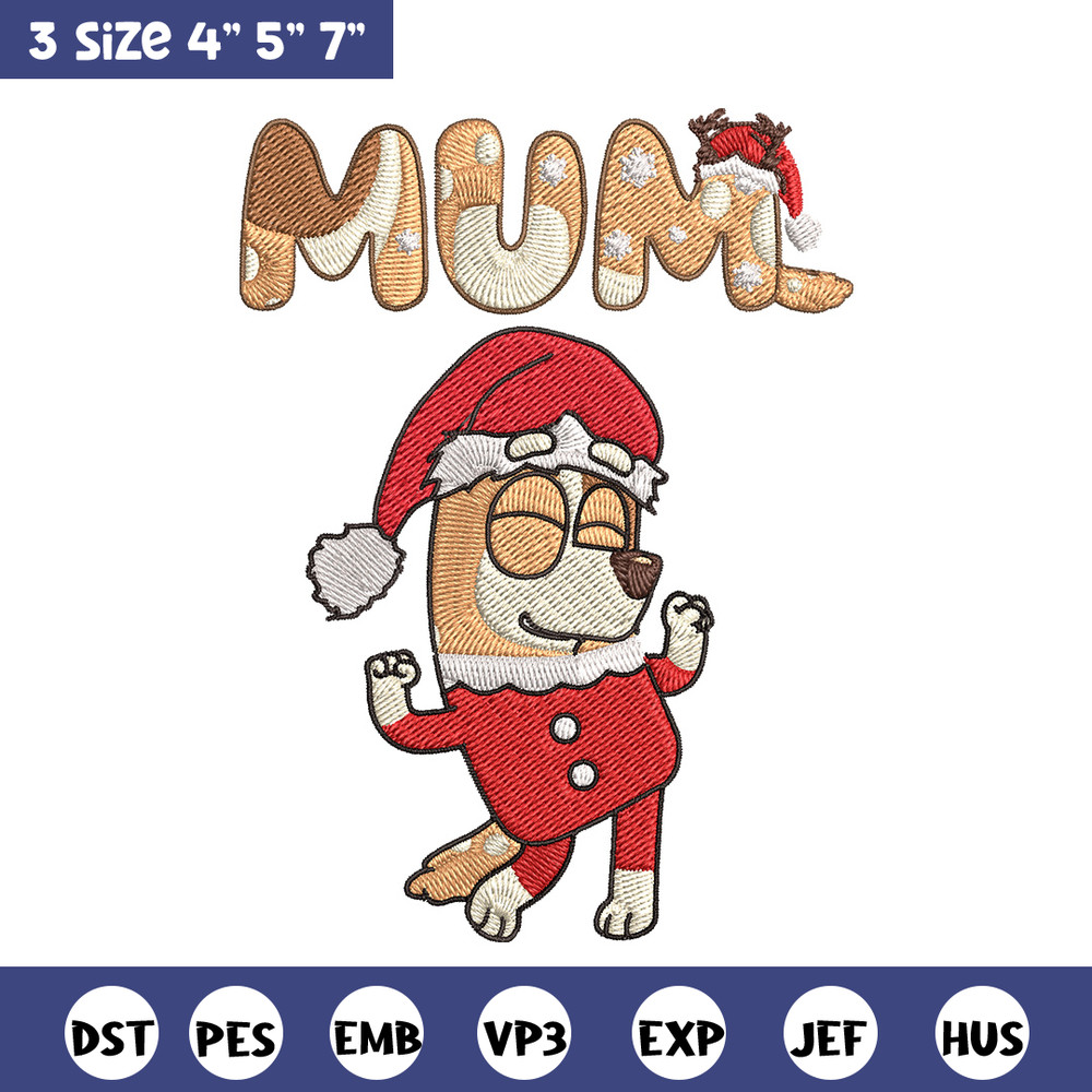 Chilli mom Embroidery Design, Bluey Embroidery, Embroidery File, Chrismas Embroidery, Anime shirt, Digital download.jpg