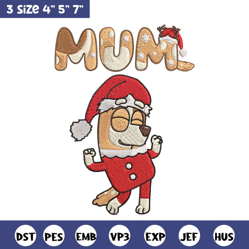 Chilli mom Embroidery Design, Bluey Embroidery, Embroidery File, Chrismas Embroidery, Anime shirt, Digital download.jpg