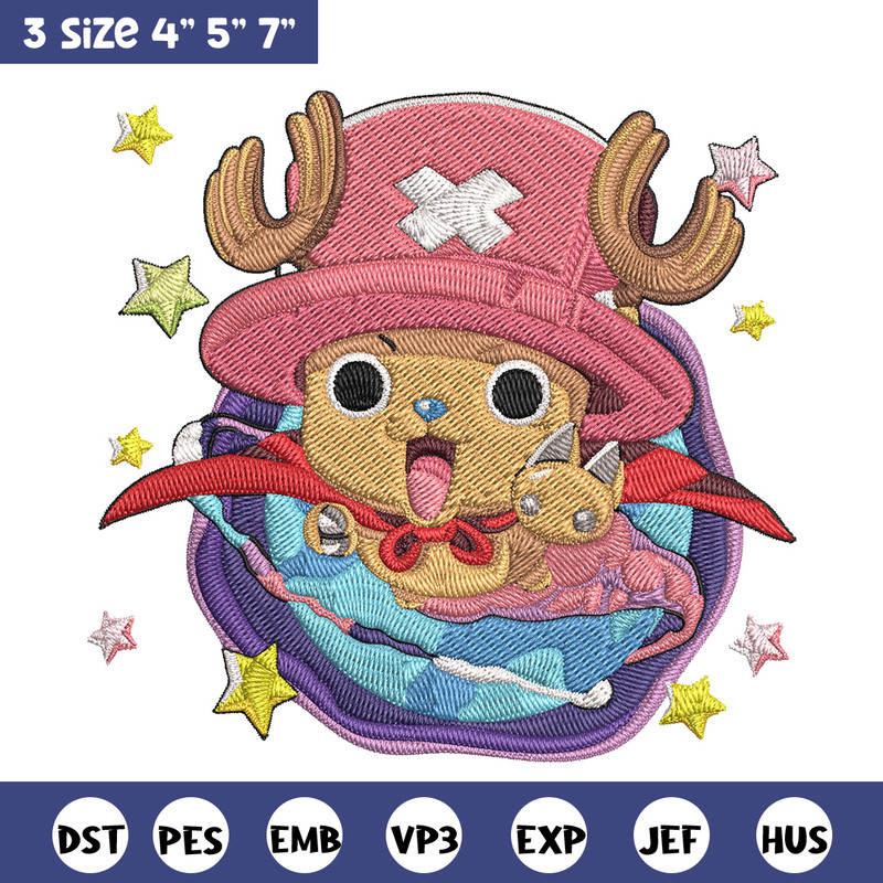 Chopper cute Embroidery Design,One piece Embroidery, Embroidery File, Anime Embroidery, Anime shirt, Digital download.jpg