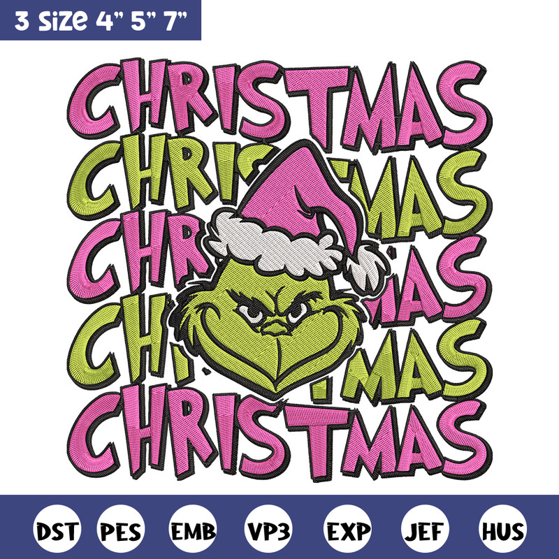 Chrismas Grinch Embroidery Design, Grinch Embroidery, Embroidery File, Chrismas Embroidery, Anime shirt,Digital download.jpg