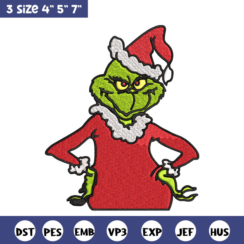 Christmas Grinch Embroidery design, Grinch christmas Embroidery, Embroidery File, Grinch design, Instant download..jpg