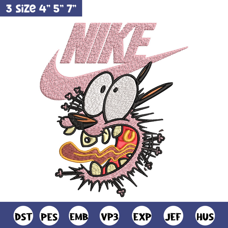 Courage dog Embroidery design, Courage dog Embroidery, Nike design, Embroidery file, cartoon logo. Instant download..jpg