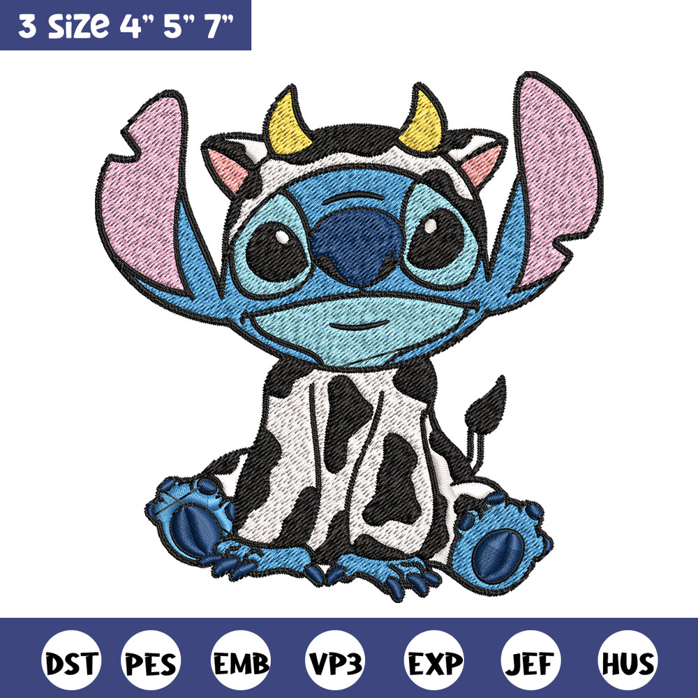 Cow Stitch Embroidery design, Cow Stitch Embroidery, cartoon design, Embroidery File, cartoon shirt, Digital download..jpg
