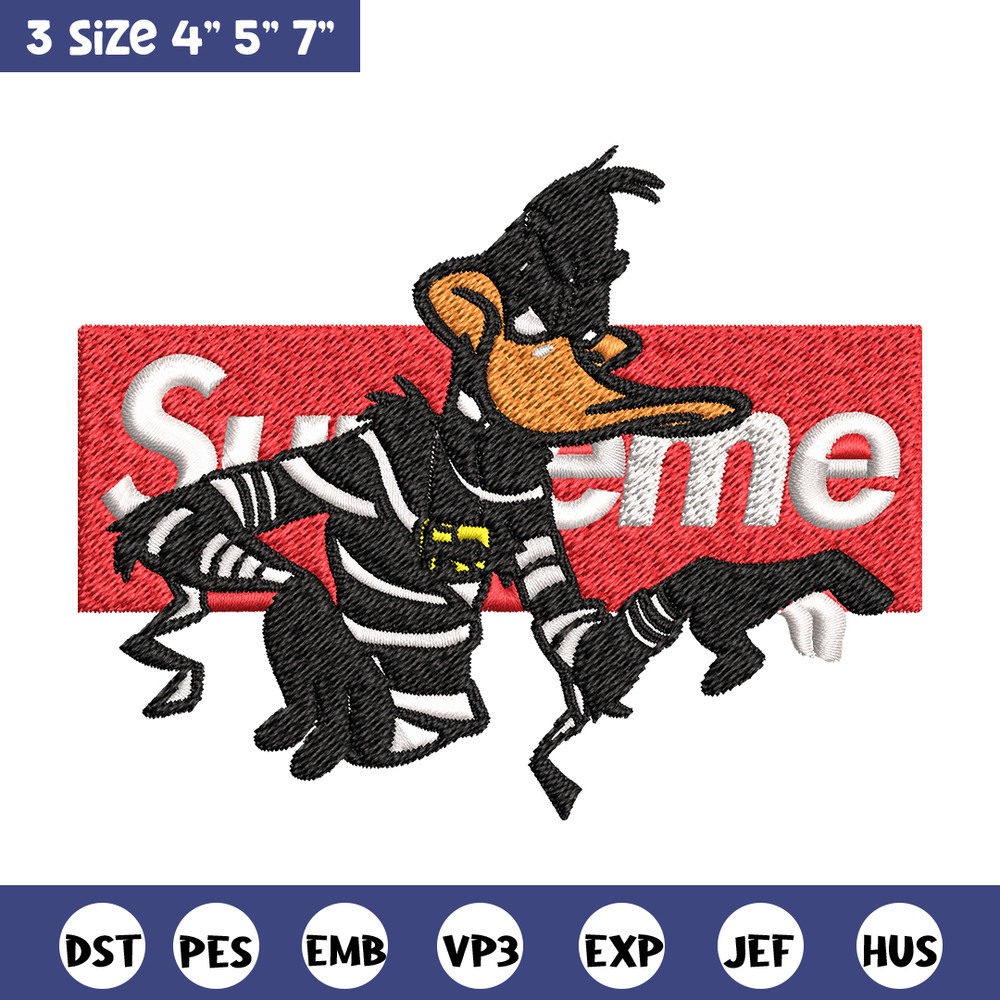 Daffy Duck Supreme Embroidery design, Daffy Duck Embroidery, cartoon design, Embroidery File, Instant download..jpg
