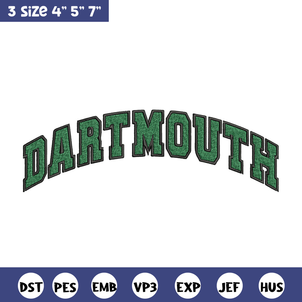 Dartmouth logo embroidery design, Baseball embroidery, Sport embroidery, logo sport embroidery, Embroidery design.jpg