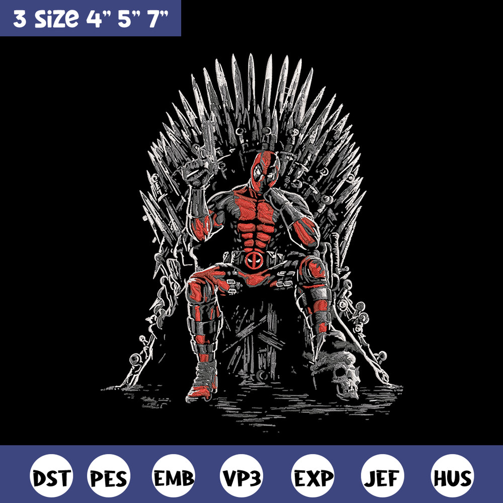 Deadpool king Embroidery Design, Deadpool Embroidery, Embroidery File, Anime Embroidery, Anime shirt, Digital download.jpg