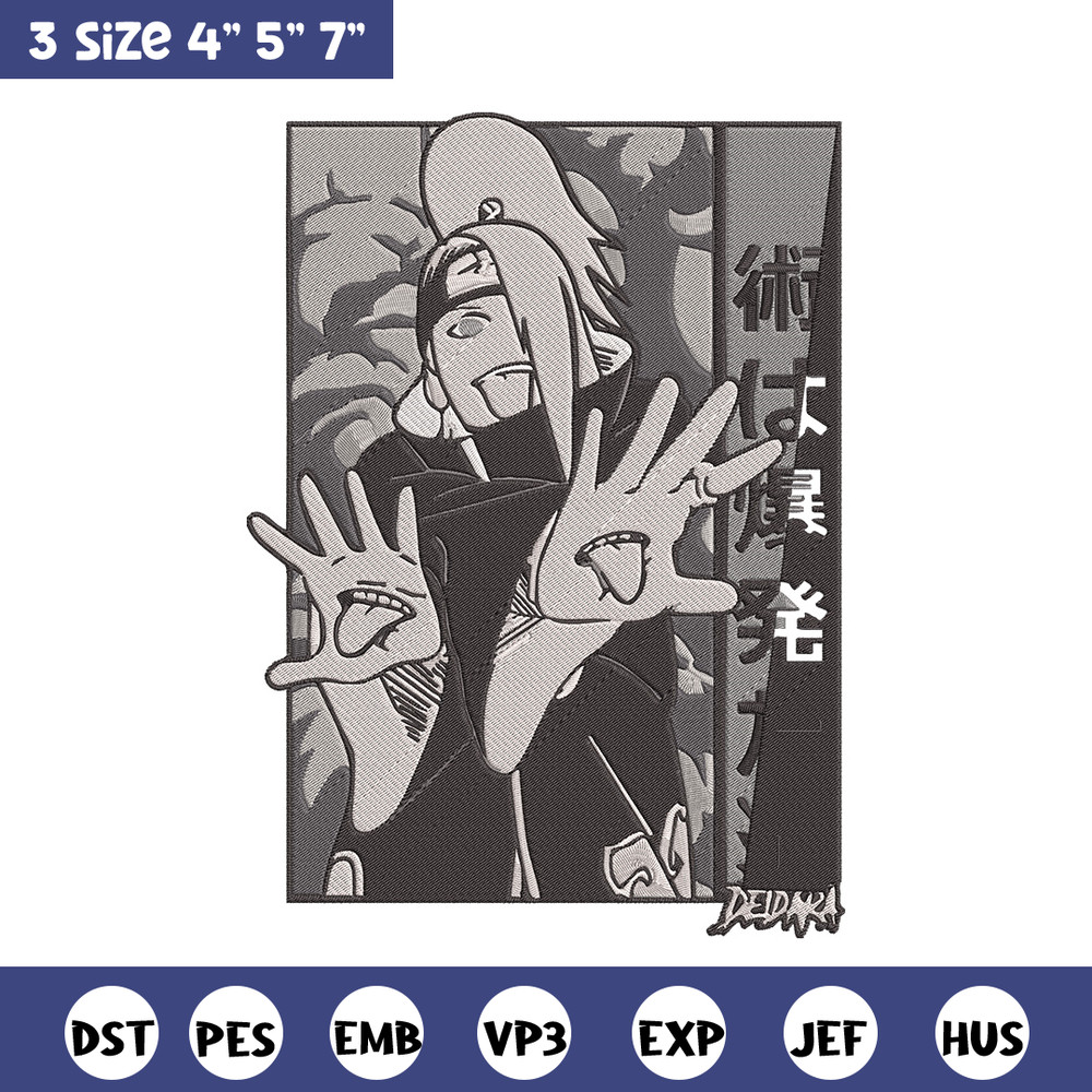 Deidara poster Embroidery Design, Naruto Embroidery, Embroidery File, Anime Embroidery, Anime shirt, Digital download.jpg