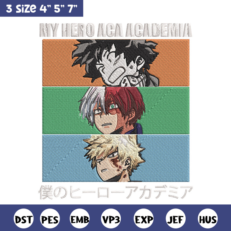 Deku friends Embroidery Design, Mha Embroidery, Embroidery File, Anime Embroidery, Anime shirt, Digital download.jpg