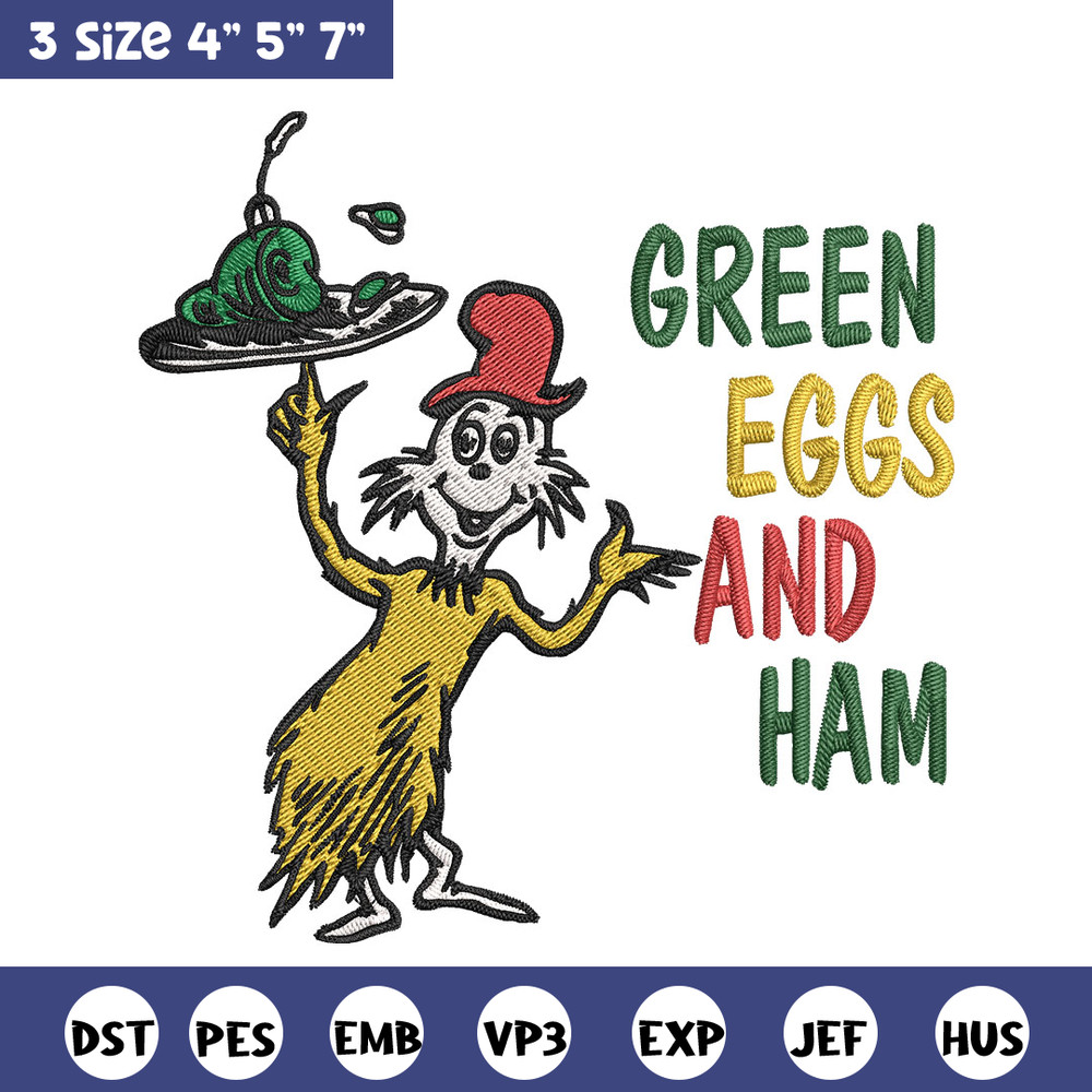 Green eggs and ham Embroidery Design, Dr Seuss Embroidery, Embroidery File, Embroidery design, Digital download.jpg