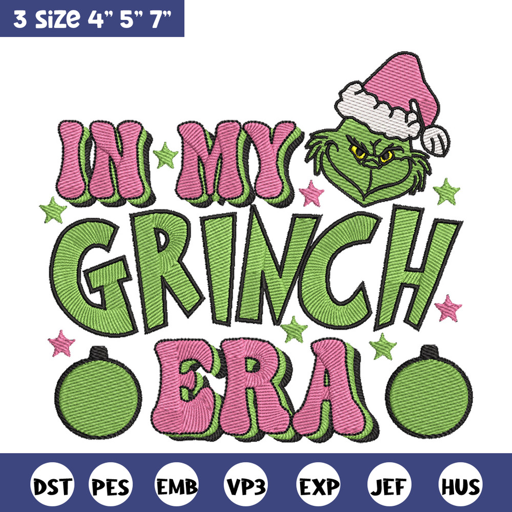 Grinch era embroidery design, Grinch embroidery, Chrismas design,Embroidery shirt, Embroidery file, Digital download.jpg