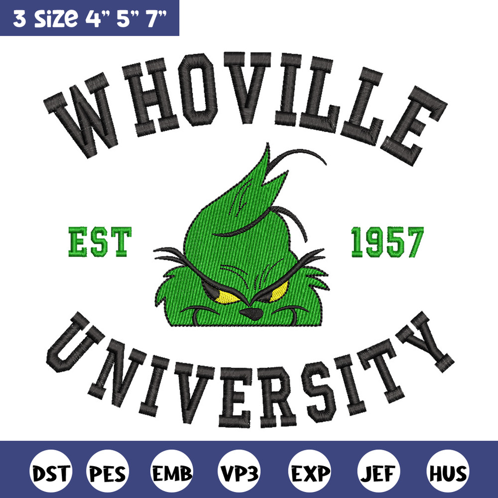 Grinch est1957 embroidery design,Grinch embroidery, Chrismas design, Embroidery file, Embroidery shirt, Digital download.jpg