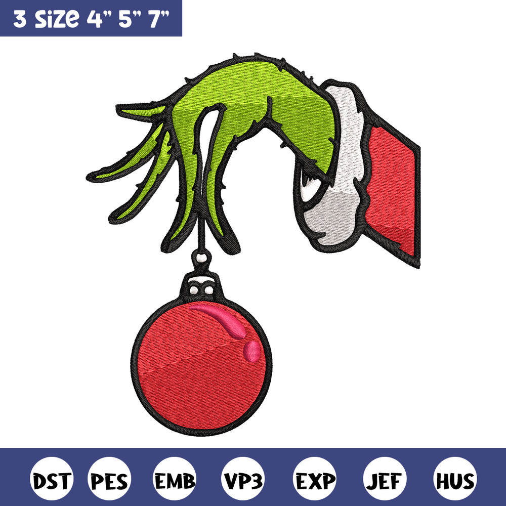 Grinch Hand Stock Illustrations Embroidery design, Grinch Embroidery, Embroidery File, Grinch design, Instant download..jpg