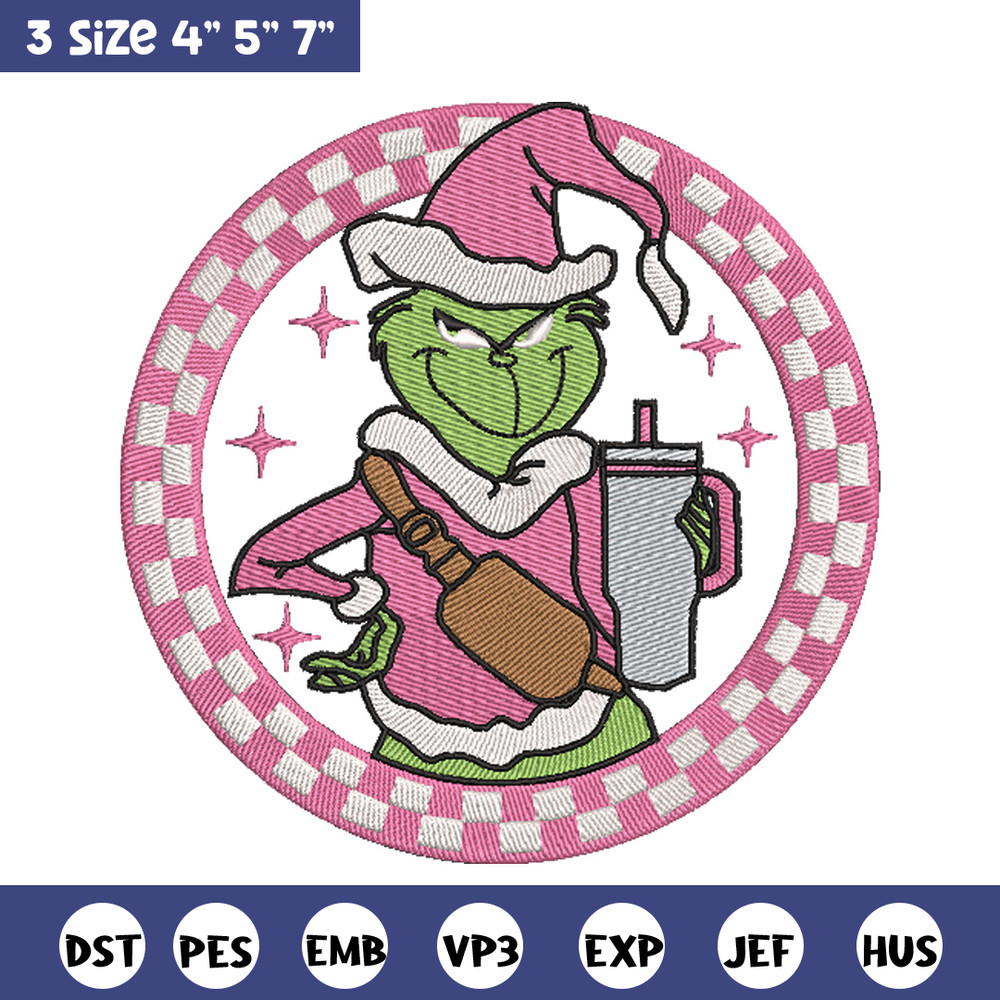 Grinch logo embroidery design, Grinch embroidery, Chrismas design,Embroidery shirt, Embroidery file, Digital download.jpg