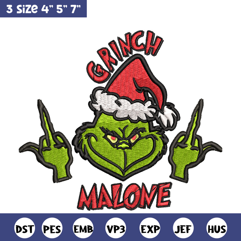 Grinch Middle Finger Embroidery design, Grinch christmas Embroidery, Embroidery File, Grinch design, Instant download..jpg