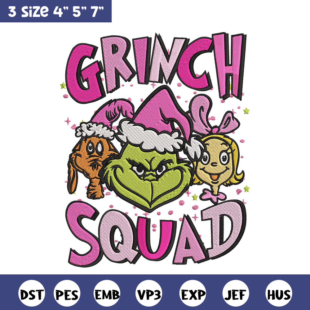 Grinch squad Embroidery Design, Grinch Embroidery, Embroidery File, Chrismas Embroidery, Anime shirt, Digital download.jpg