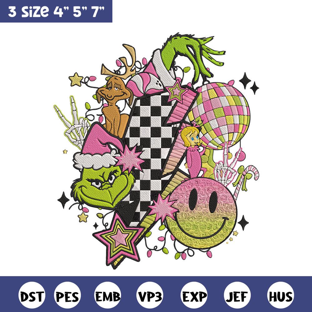 Grinch x smile icon Embroidery Design,Grinch Embroidery,Embroidery File,Chrismas Embroidery,Anime shirt,Digital download.jpg